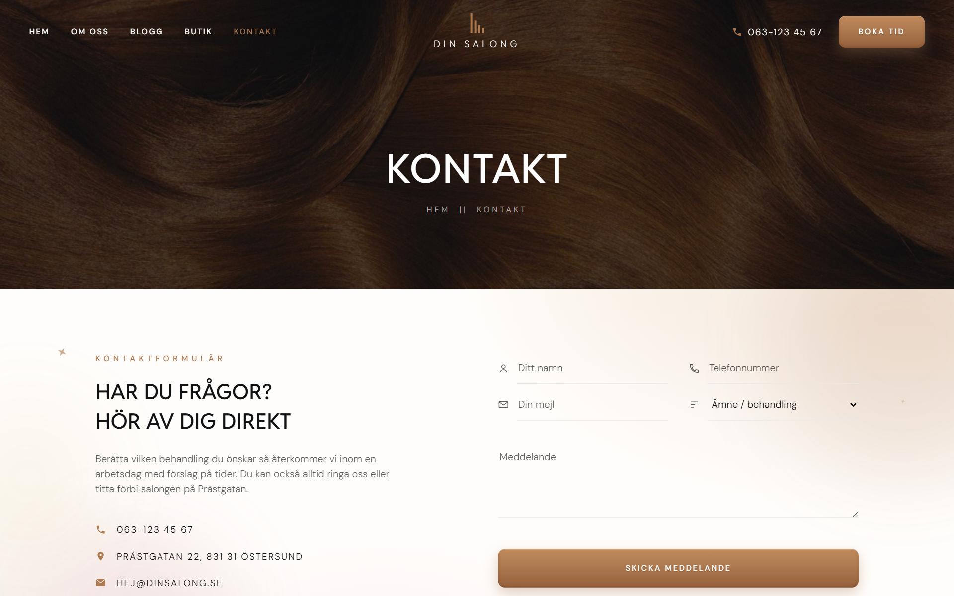Kontakt i Din Salong.