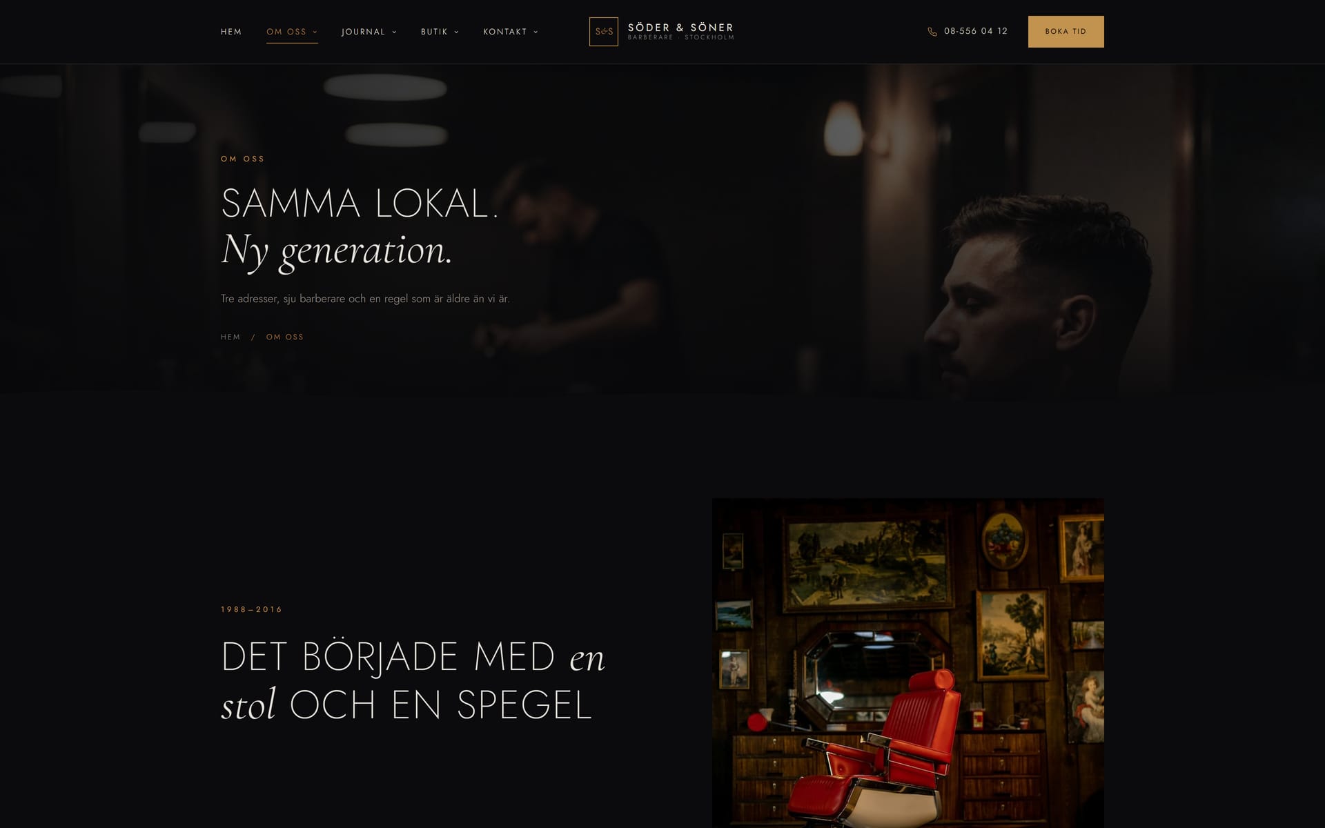Om salongen i Din barbershop.
